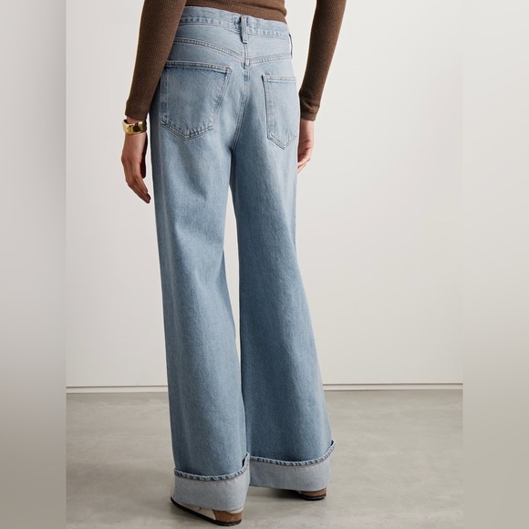NWT! AGOLDE Dame High Rise Wide Leg Jeans Showdown Cuffed Women’s Size 26 ☮️ - Picture 5 of 8